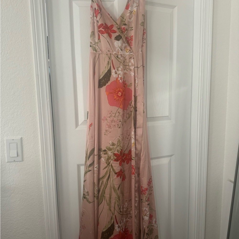 Lulu's Pink Floral Maxi Dress